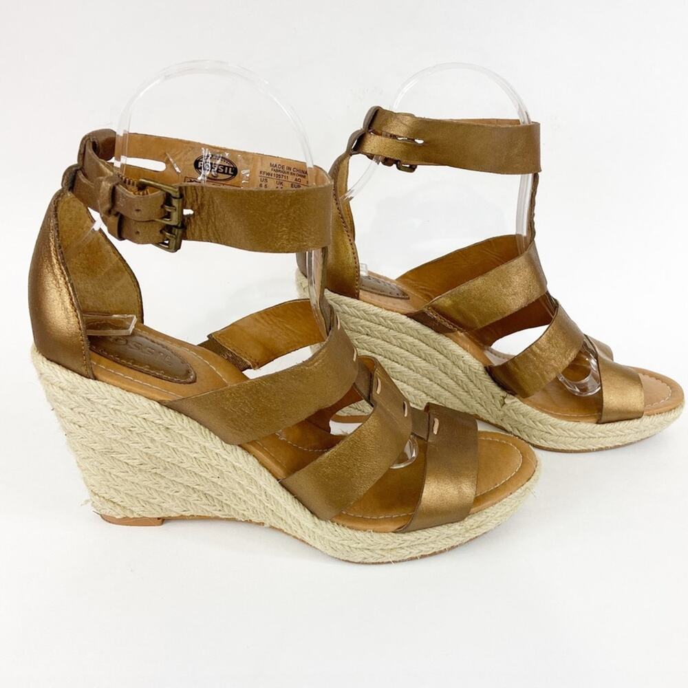 Fossil | Bronze Metallic Gladiator Wedge Heel